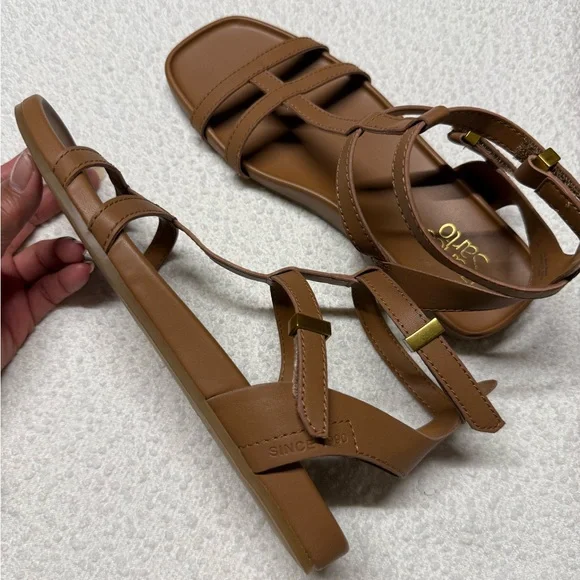 Franco Sarto Brown Strappy Sandals - Picture 6 of 10